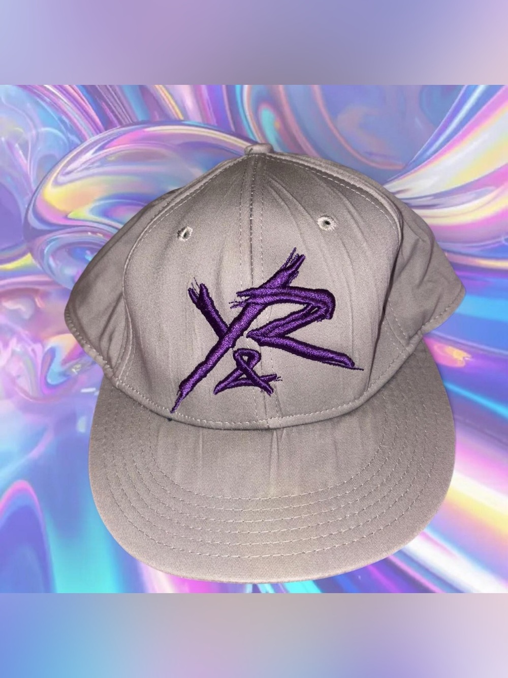 vintage y2k flat bill hat - young & reckless, 97% cotton, sz lg/xl